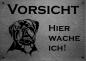 Preview: Edelstahl Warnschild Rottweiler VORSICHT Hier wache ich!